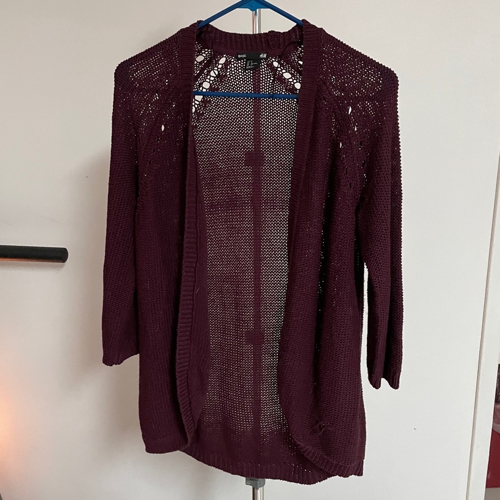 H&M burgundy cardigan